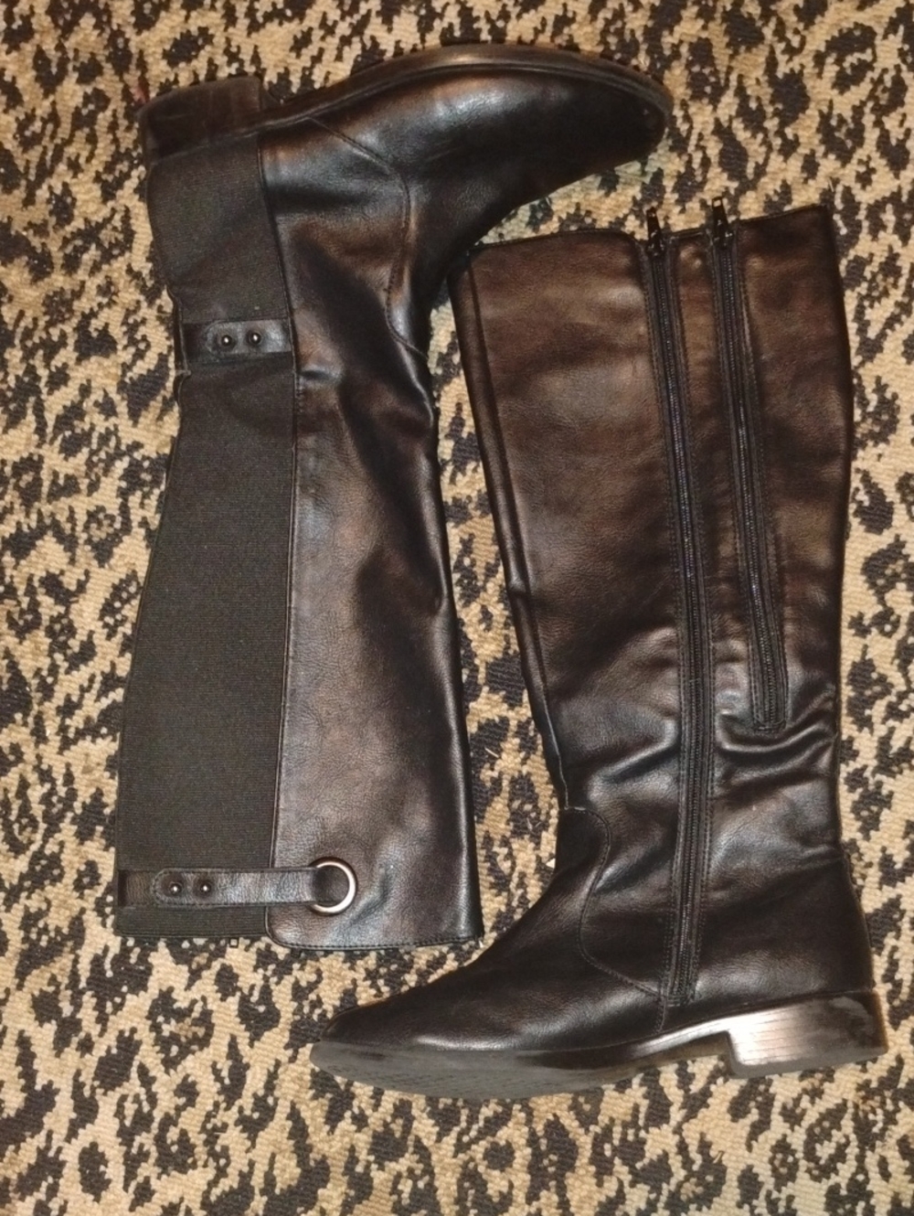 AEROSOLES Black Over-the-Knee Stretch Riding Boots